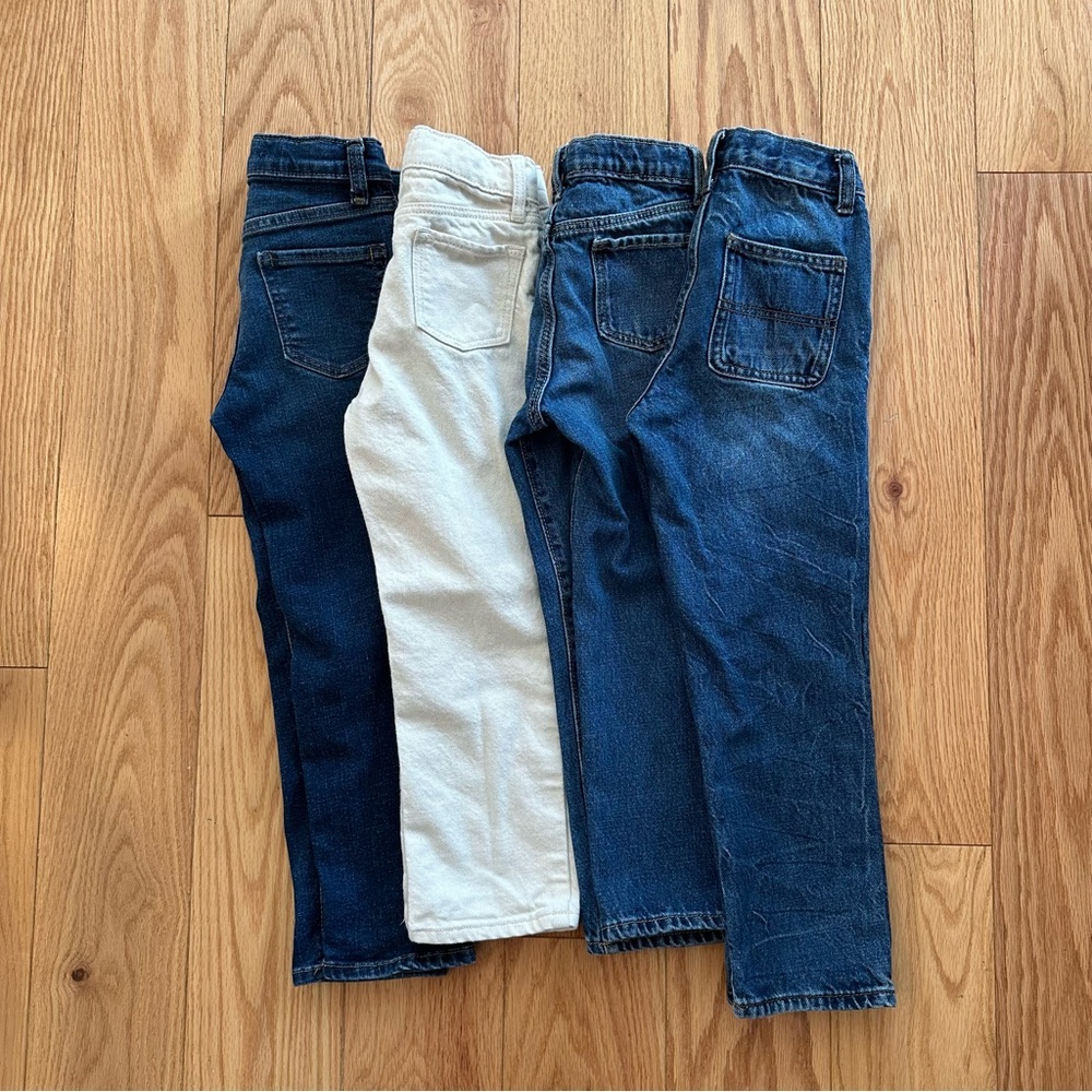 Bundle of 5 Old Navy jeans for toddler boys 5t blue cream
